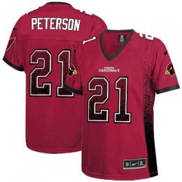 Cardinals #21 Patrick Peterson Red Team Color Women's Stitched NFL Elite Drift Fashion Jersey