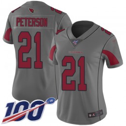 Cardinals #21 Patrick Peterson Silver Women's Stitched NFL Limited Inverted Legend 100th Season Jersey