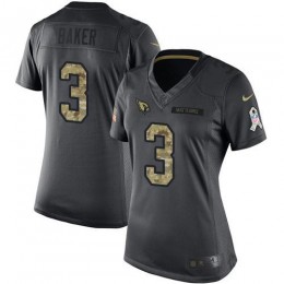 Cardinals #3 Budda Baker Black Women's Stitched NFL Limited 2016 Salute To Service Jersey