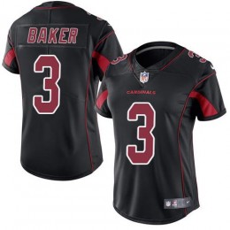 Cardinals #3 Budda Baker Black Women's Stitched NFL Limited Rush Jersey