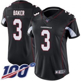 Cardinals #3 Budda Baker Black Alternate Women's Stitched NFL 100th Season Vapor Untouchable Limited Jersey