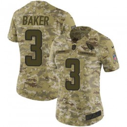 Cardinals #3 Budda Baker Camo Women's Stitched NFL Limited 2018 Salute To Service Jersey