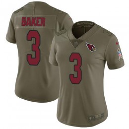 Cardinals #3 Budda Baker Olive Women's Stitched NFL Limited 2017 Salute To Service Jersey