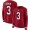 Cardinals #3 Budda Baker Red Team Color Women's Stitched NFL Limited Therma Long Sleeve Jersey