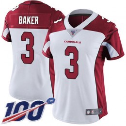 Cardinals #3 Budda Baker White Women's Stitched NFL 100th Season Vapor Untouchable Limited Jersey