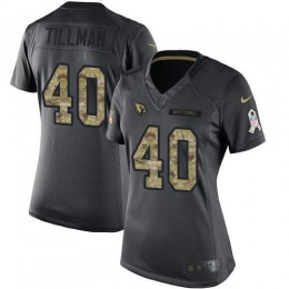 Cardinals #40 Pat Tillman Black Women's Stitched NFL Limited 2016 Salute To Service Jersey