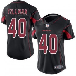 Cardinals #40 Pat Tillman Black Women's Stitched NFL Limited Rush Jersey