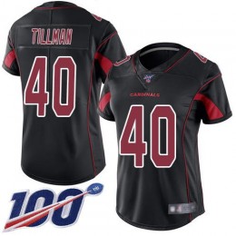 Cardinals #40 Pat Tillman Black Women's Stitched NFL Limited Rush 100th Season Jersey