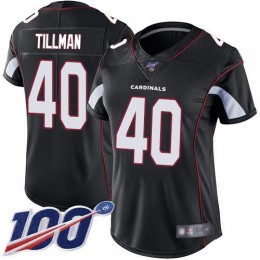 Cardinals #40 Pat Tillman Black Alternate Women's Stitched NFL 100th Season Vapor Limited Jersey