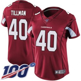 Cardinals #40 Pat Tillman Red Team Color Women's Stitched NFL 100th Season Vapor Limited Jersey