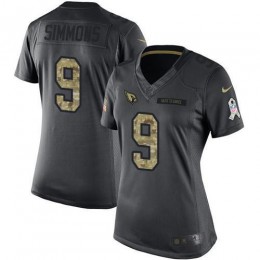 Cardinals #9 Isaiah Simmons Black Women's Stitched NFL Limited 2016 Salute To Service Jersey