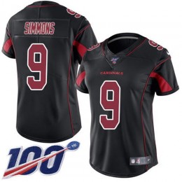 Cardinals #9 Isaiah Simmons Black Women's Stitched NFL Limited Rush 100th Season Jersey