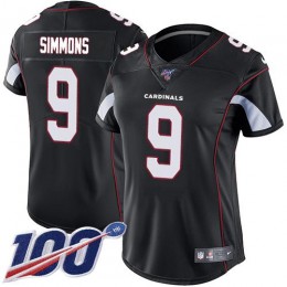 Cardinals #9 Isaiah Simmons Black Alternate Women's Stitched NFL 100th Season Vapor Untouchable Limited Jersey