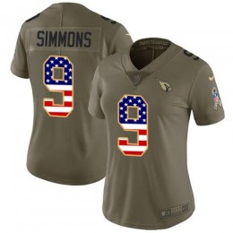 Cardinals #9 Isaiah Simmons Olive/USA Flag Women's Stitched NFL Limited 2017 Salute To Service Jersey