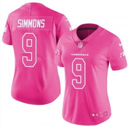 Cardinals #9 Isaiah Simmons Pink Women's Stitched NFL Limited Rush Fashion Jersey