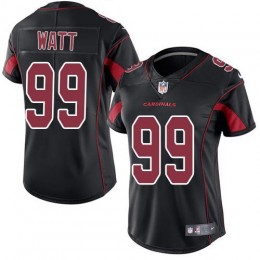 Cardinals #99 J.J. Watt Black Women's Stitched NFL Limited Rush Jersey