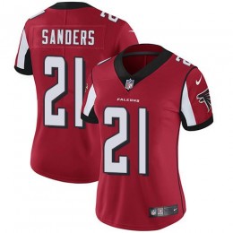 Atlanta Falcons #21 Deion Sanders Red Team Color Women's Stitched NFL Vapor Untouchable Limited Jersey