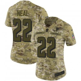 Atlanta Falcons #22 Keanu Neal Camo Women's Stitched NFL Limited 2018 Salute to Service Jersey