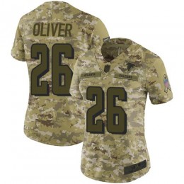 Atlanta Falcons #26 Isaiah Oliver Camo Women's Stitched NFL Limited 2018 Salute to Service Jersey