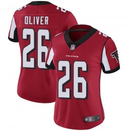 Atlanta Falcons #26 Isaiah Oliver Red Team Color Women's Stitched NFL Vapor Untouchable Limited Jersey