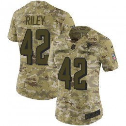 Atlanta Falcons #42 Duke Riley Camo Women's Stitched NFL Limited 2018 Salute to Service Jersey