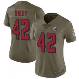 Atlanta Falcons #42 Duke Riley Olive Women's Stitched NFL Limited 2017 Salute to Service Jersey