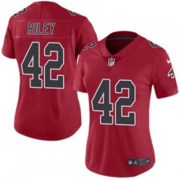Atlanta Falcons #42 Duke Riley Red Women's Stitched NFL Limited Rush Jersey