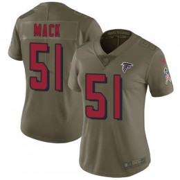 Atlanta Falcons #51 Alex Mack Olive Women's Stitched NFL Limited 2017 Salute to Service Jersey