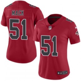 Atlanta Falcons #51 Alex Mack Red Women's Stitched NFL Limited Rush Jersey