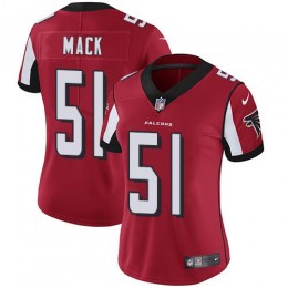 Atlanta Falcons #51 Alex Mack Red Team Color Women's Stitched NFL Vapor Untouchable Limited Jersey
