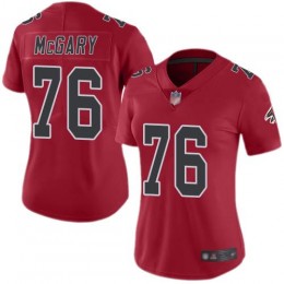 Atlanta Falcons #76 Kaleb McGary Red Women's Stitched NFL Limited Rush Jersey