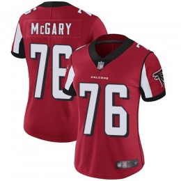 Atlanta Falcons #76 Kaleb McGary Red Team Color Women's Stitched NFL Vapor Untouchable Limited Jersey