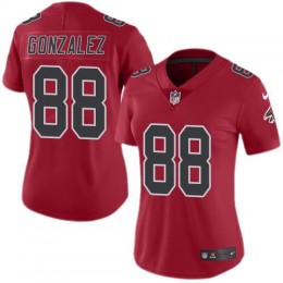 Atlanta Falcons #88 Tony Gonzalez Red Women's Stitched NFL Limited Rush Jersey