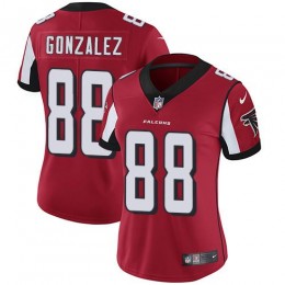 Atlanta Falcons #88 Tony Gonzalez Red Team Color Women's Stitched NFL Vapor Untouchable Limited Jersey