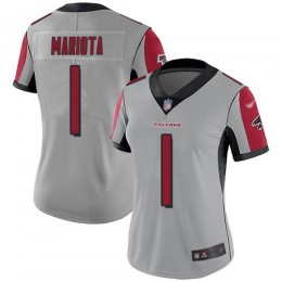 Falcons #1 Marcus Mariota Silver Stitched Women's NFL Limited Inverted Legend Jersey