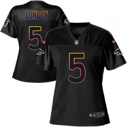 Falcons #5 Drake London Black Women's NFL Fashion Game Jersey