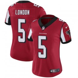 Falcons #5 Drake London Red Team Color Stitched Women's NFL Vapor Untouchable Limited Jersey