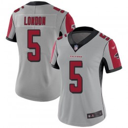 Falcons #5 Drake London Silver Stitched Women's NFL Limited Inverted Legend Jersey