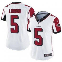 Falcons #5 Drake London White Stitched Women's NFL Vapor Untouchable Limited Jersey