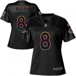 Falcons #8 Kyle Pitts Black Women's NFL Fashion Game Jersey