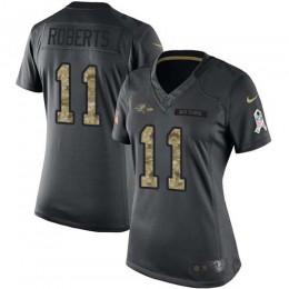 Baltimore Ravens #11 Seth Roberts Black Women's Stitched NFL Limited 2016 Salute to Service Jersey