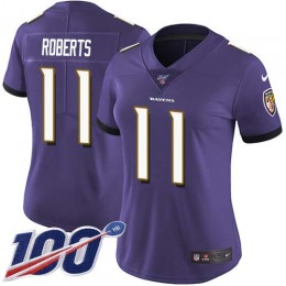 Baltimore Ravens #11 Seth Roberts Purple Team Color Women's Stitched NFL 100th Season Vapor Untouchable Limited Jersey