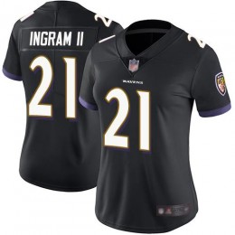 Baltimore Ravens #21 Mark Ingram II Black Alternate Women's Stitched NFL Vapor Untouchable Limited Jersey