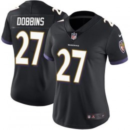 Baltimore Ravens #27 J.K. Dobbins Black Alternate Women's Stitched NFL Vapor Untouchable Limited Jersey