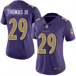 Baltimore Ravens #29 Earl Thomas III Purple Women's Stitched NFL Limited Rush Jersey