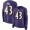 Baltimore Ravens #43 Justice Hill Purple Team Color Women's Stitched NFL Limited Therma Long Sleeve Jersey
