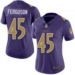 Baltimore Ravens #45 Jaylon Ferguson Purple Women's Stitched NFL Limited Rush Jersey