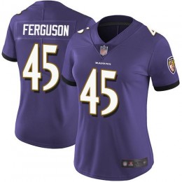 Baltimore Ravens #45 Jaylon Ferguson Purple Team Color Women's Stitched NFL Vapor Untouchable Limited Jersey