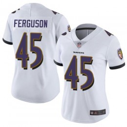 Baltimore Ravens #45 Jaylon Ferguson White Women's Stitched NFL Vapor Untouchable Limited Jersey