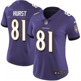 Baltimore Ravens #81 Hayden Hurst Purple Team Color Women's Stitched NFL Vapor Untouchable Limited Jersey